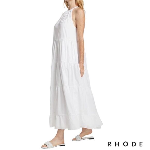 RHODE **NWT** Julia Tiered Maxi Dress in White - Picture 4 of 7